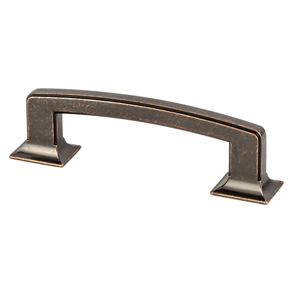 Berenson Hardware 96mm Hearthstone Handle Pull in Weathered Verona Bronze