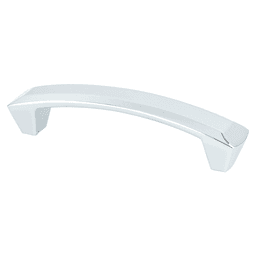 96mm Laura Handle Pull in Polished Chrome from Berenson Hardware - Sleek and Sophisticated Cabinet Pulls
