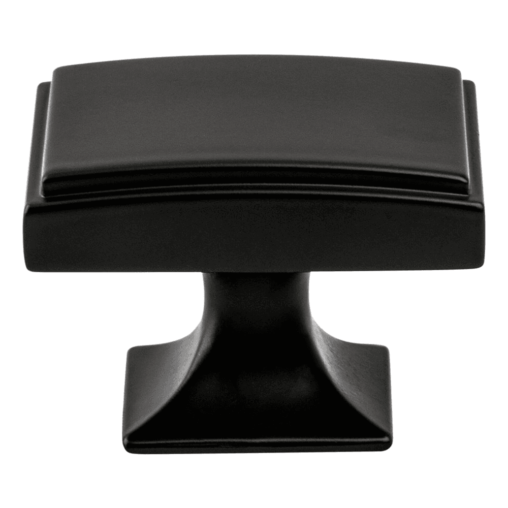 Berenson Hardware's 1-9/16" Hearthstone Rectangle Knob in matte black finish