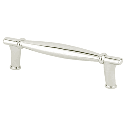 Berenson Hardware 96mm Dierdra Handle Pull in Polished Nickel - Transitional Cabinet Hardware