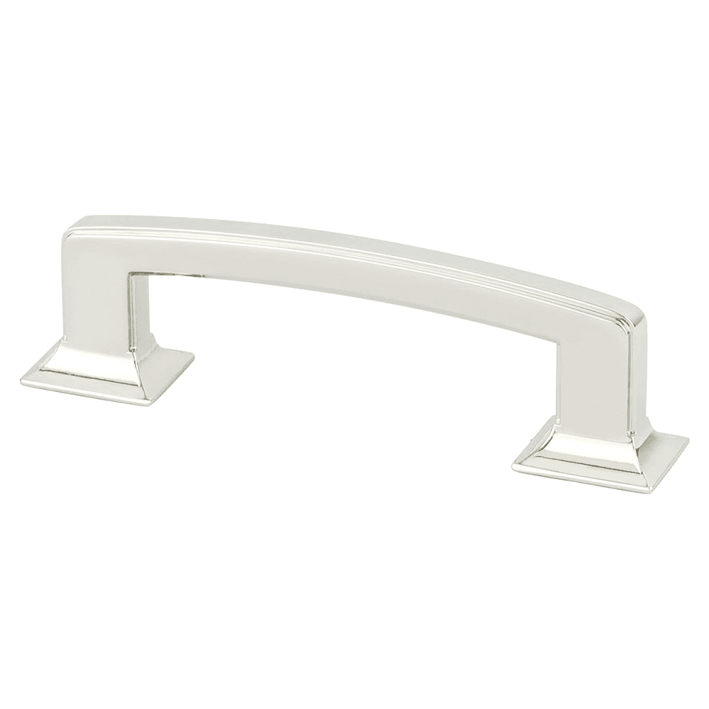 Polished Nickel 96mm Handle Pull from Berenson Hardware's Designers Group Ten Collection