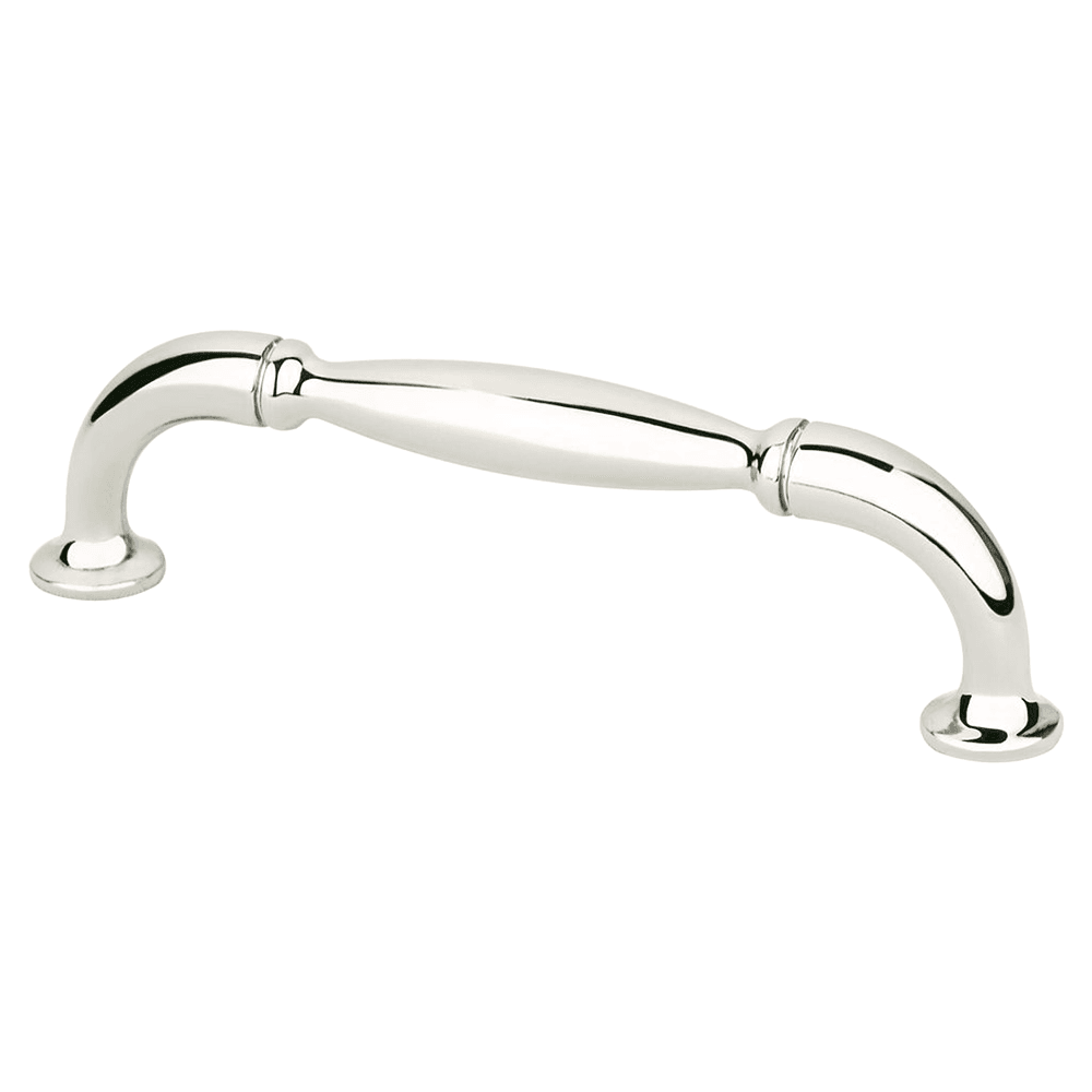 96mm Polished Nickel handle pull with intricate details from Berenson Hardware's Designers Group Ten Collection