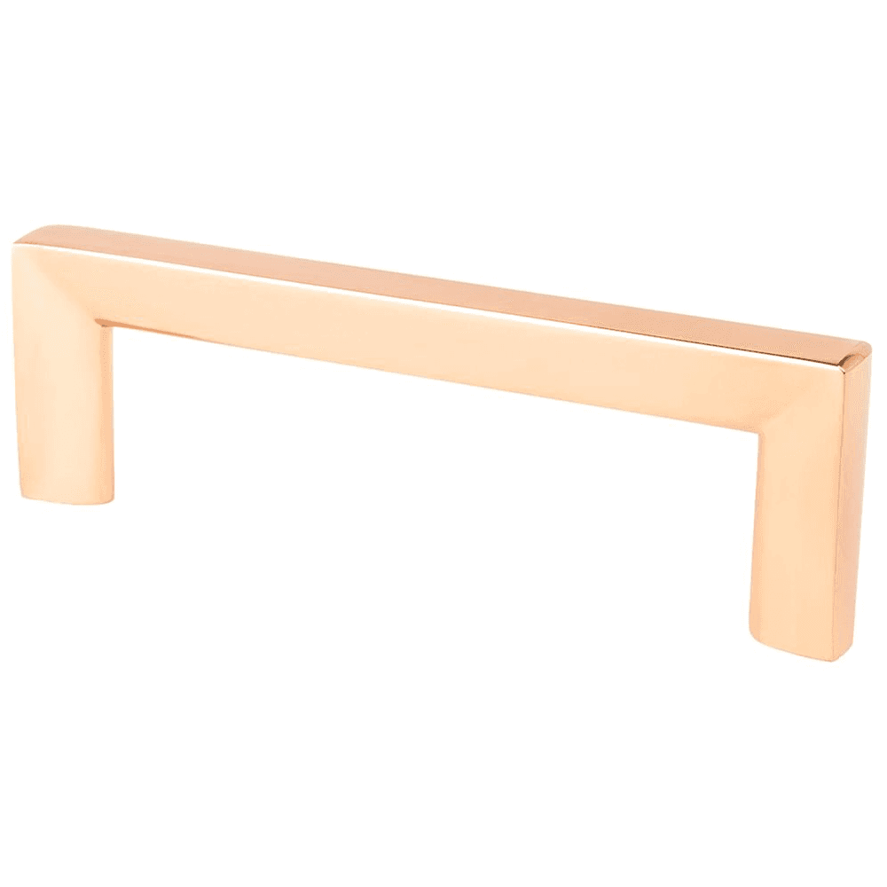 Berenson Hardware 96mm Metro Decorative Bar Pull in Polished Copper on Light Gray Background