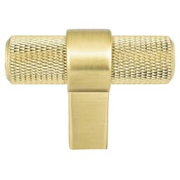 2" Radial Reign T-Handle Knob, Modern Brushed Gold - Main Image