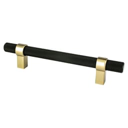5-1/16" Radial Reign Bar Pull, Matte Black/Modern Brushed Gold - Main Image
