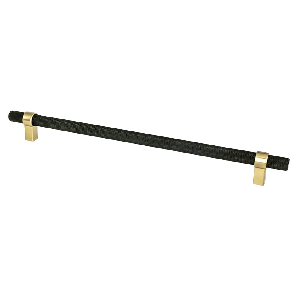 12" Radial Reign Appliance Pull, Matte Black/Modern Brushed Gold - Main Image