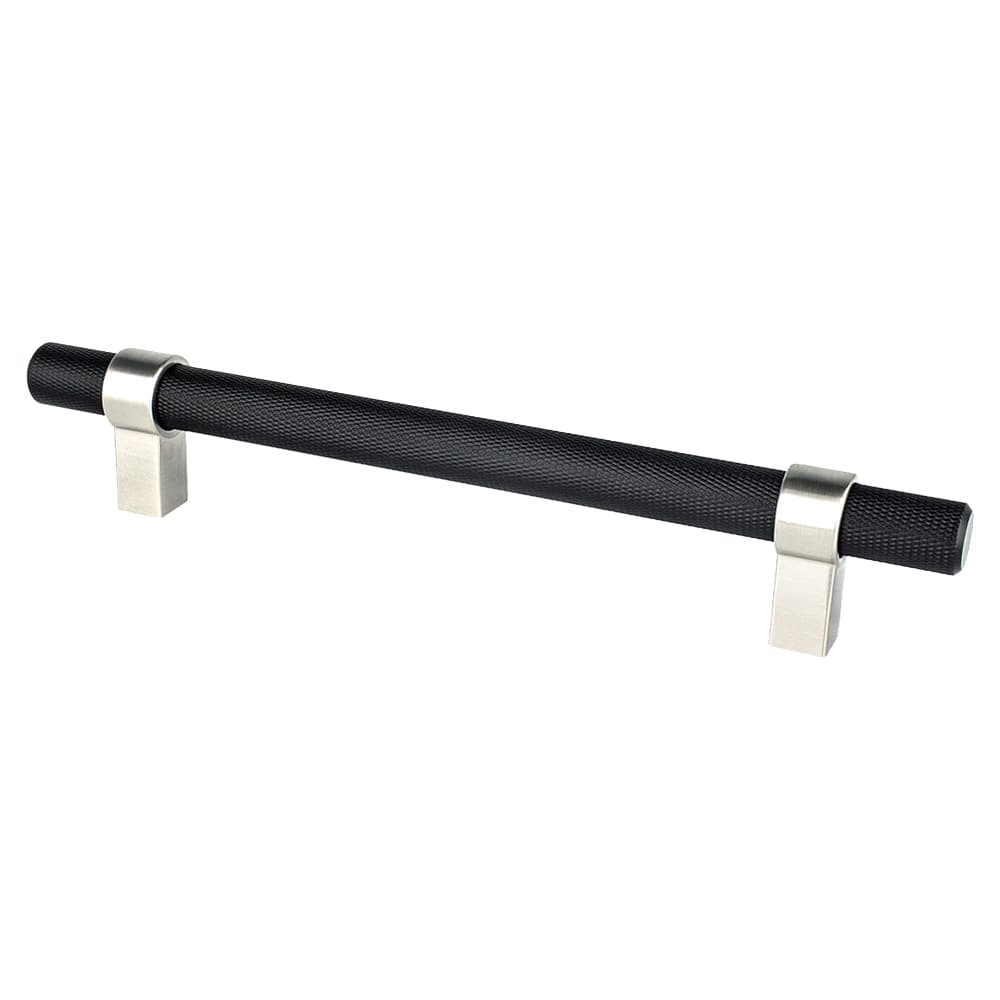 6-5/16" Radial Reign Bar Pull, Matte Black/Brushed Nickel - Main Image