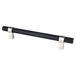 6-5/16" Radial Reign Bar Pull, Matte Black/Brushed Nickel - Main Image