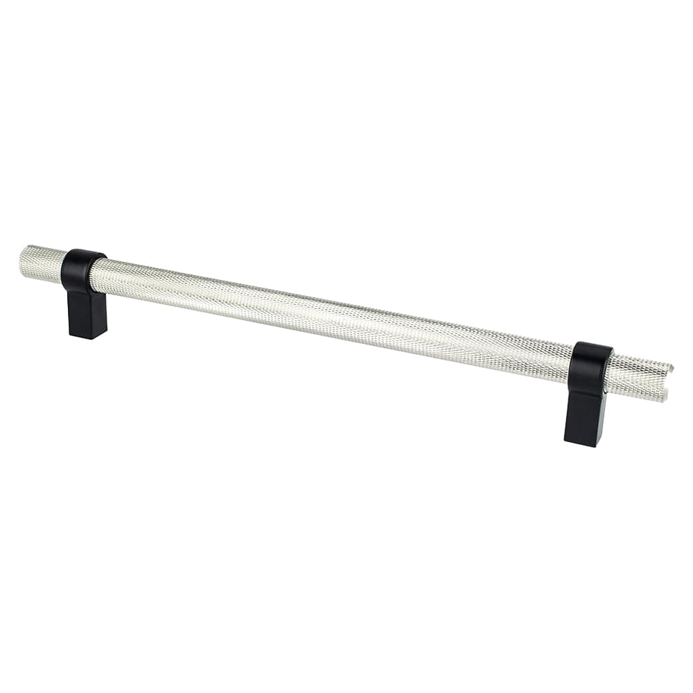 8-13/16" Radial Reign Bar Pull, Brushed Nickel/Matte Black - Main Image