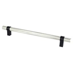 8-13/16" Radial Reign Bar Pull, Brushed Nickel/Matte Black - Main Image