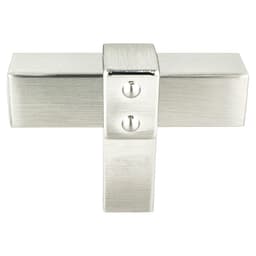 2" Rivet Rebel T-Knob, Brushed Nickel/Matte Black - Main Image