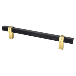 6-5/16" Rivet Rebel Handle Pull, Matte Black/Modern Brushed Gold - Main Image