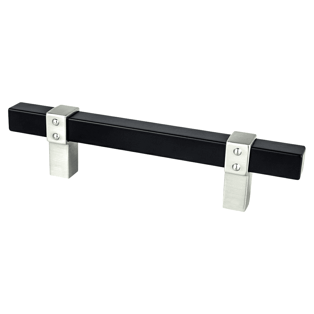 3-25/32" Rivet Rebel Handle Pull, Matte Black/Brushed Nickel - Main Image