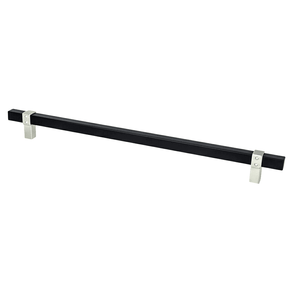 12" Rivet Rebel Appliance Pull, Matte Black/Brushed Nickel - Main Image
