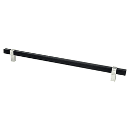 12" Rivet Rebel Appliance Pull, Matte Black/Brushed Nickel - Main Image
