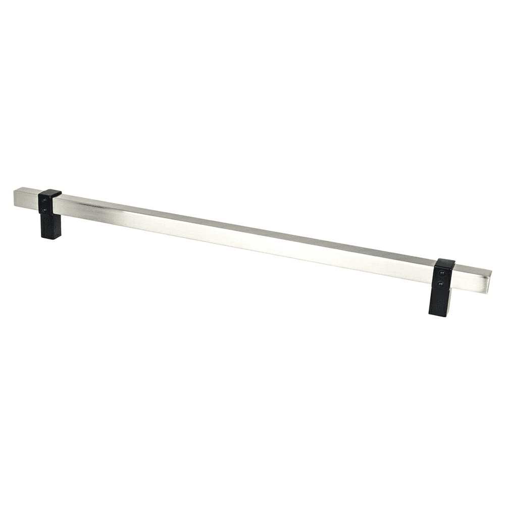 12" Rivet Rebel Appliance Pull, Brushed Nickel/Matte Black - Main Image