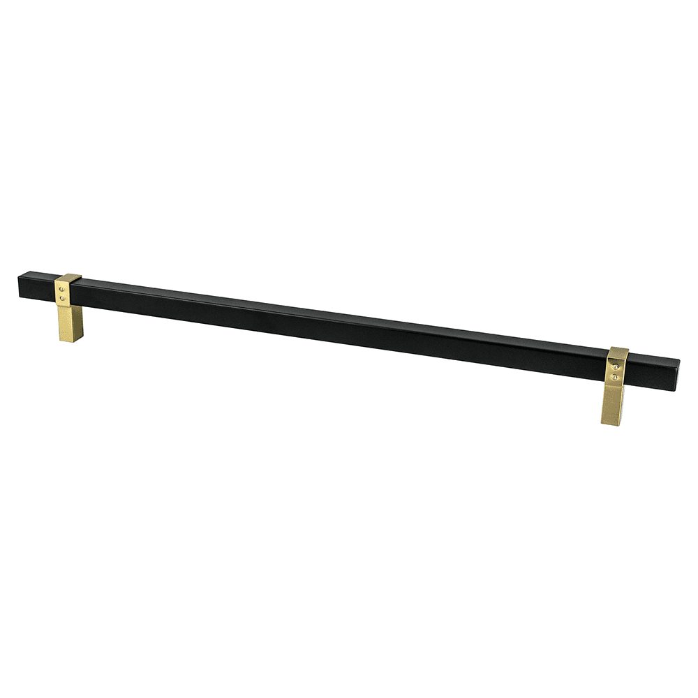 18" Rivet Rebel Appliance Pull, Matte Black/Modern Brushed Gold Main - Image