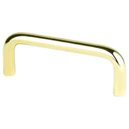 Berenson Hardware 3" Zurich Wire Pull in Polished Brass, 3-5/16" Length - Front View