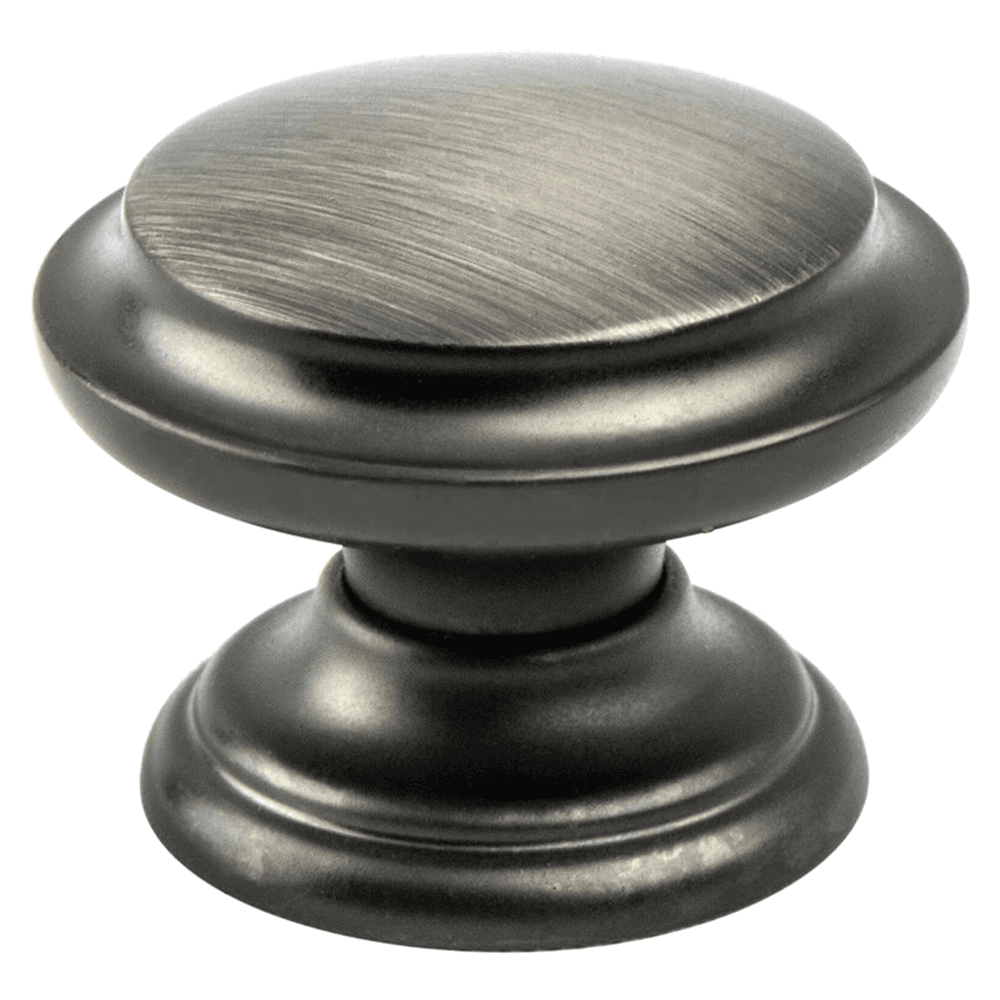 35mm Euro Classica Ringed Knob with Brushed Tin Finish - Berenson Hardware