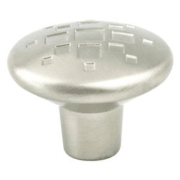 Artisan-Inspired Overture Collection 34mm Brushed Nickel Knob with Decorative Carved-Out Designs from Berenson Hardware