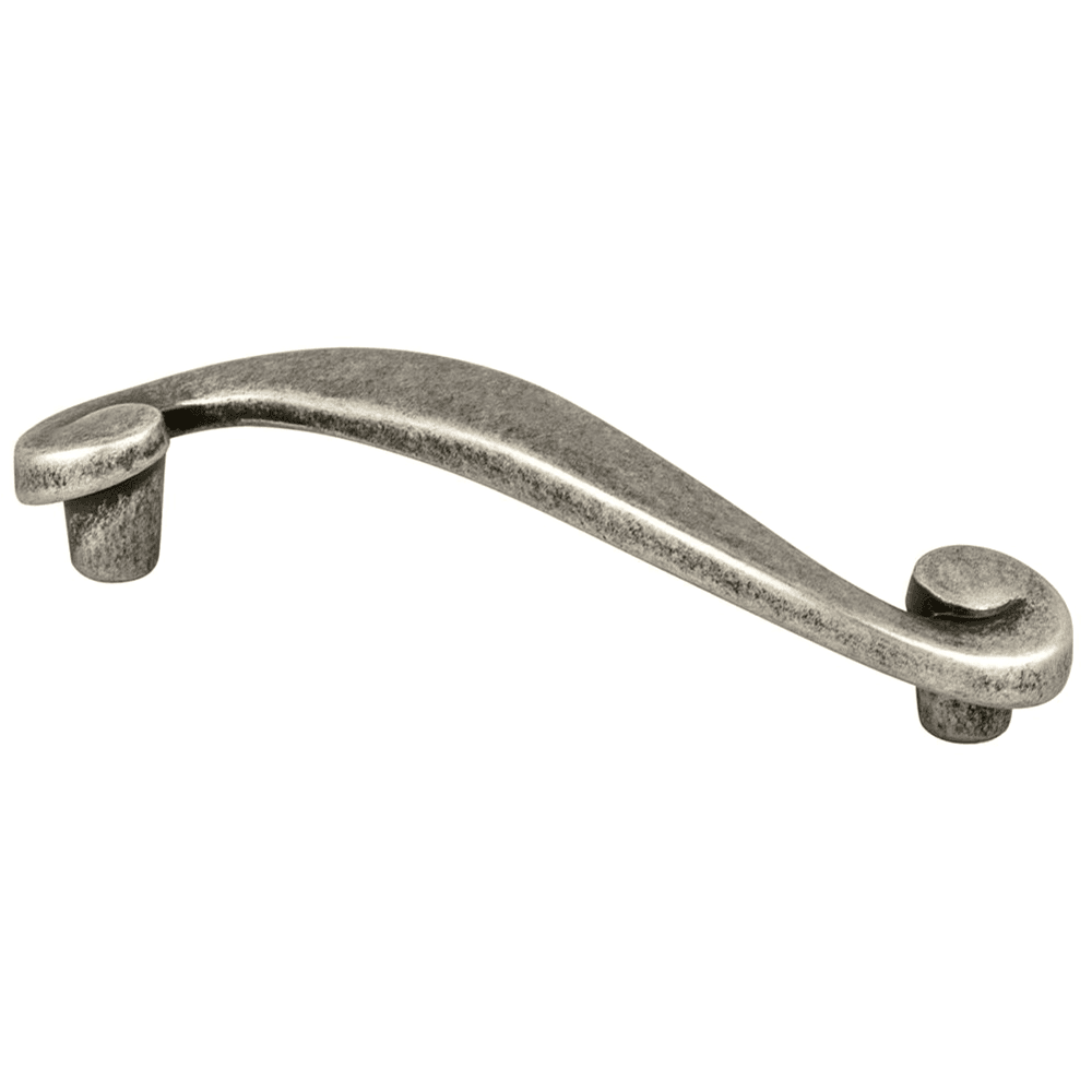 Berenson Hardware 96mm Sonata Handle Pull in Rustic Nickel, Perfect for Cabinets and Drawers