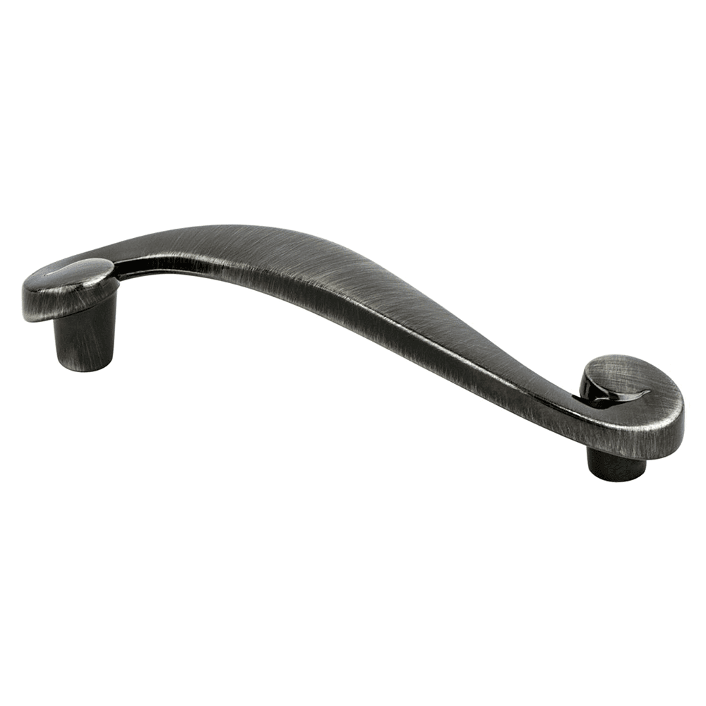 Berenson Hardware 96mm Sonata Handle Pull in Rustic Black Nickel - Front View