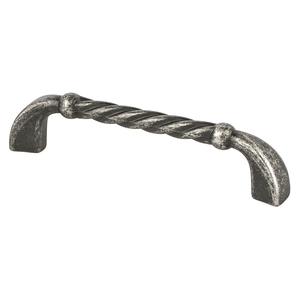 Berenson Hardware 96mm Maestro Handle Pull, Rustic Tin - Twisted Rope Design