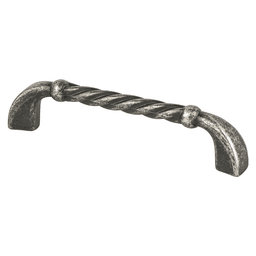 Berenson Hardware 96mm Maestro Handle Pull, Rustic Tin - Twisted Rope Design