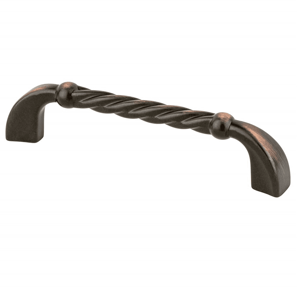 96mm Verona Bronze Maestro Bar Pull with Twisted Rope Design by Berenson Hardware