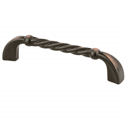 96mm Verona Bronze Maestro Bar Pull with Twisted Rope Design by Berenson Hardware