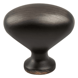 7/8" Vibrato Oval Knob, Verona Bronze - Strong design element for cabinet hardware