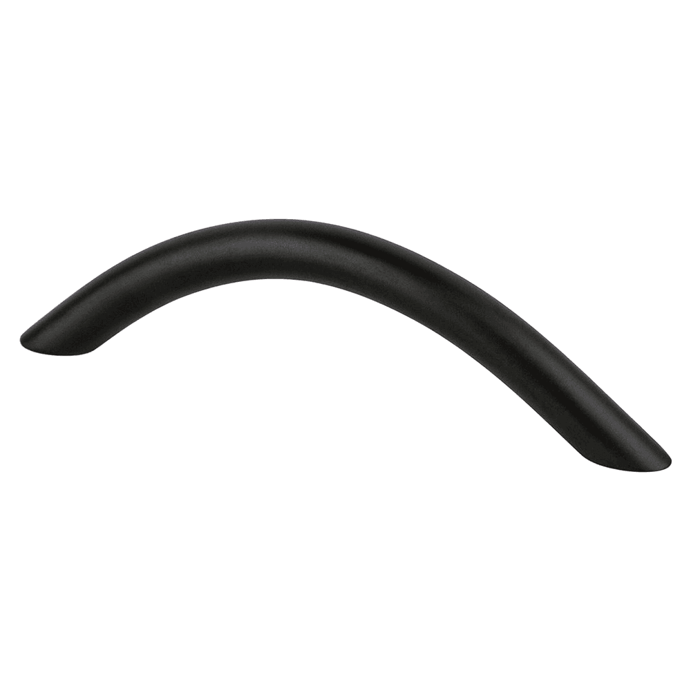 Elevate your decor with the contemporary Berenson Hardware 96mm Alto Arch Pull in Matte Black