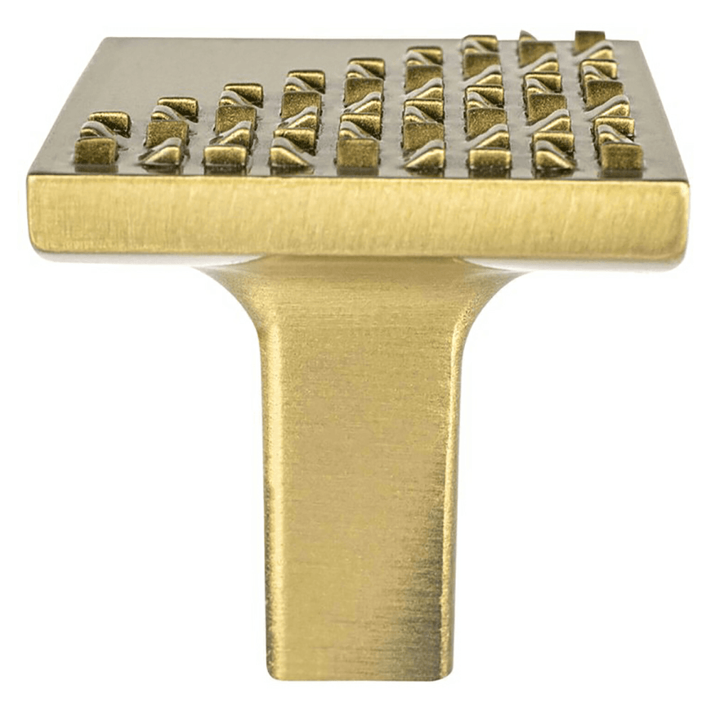 1-3/16&quot; Roque Square Knob, Modern Brushed Gold Main - Image