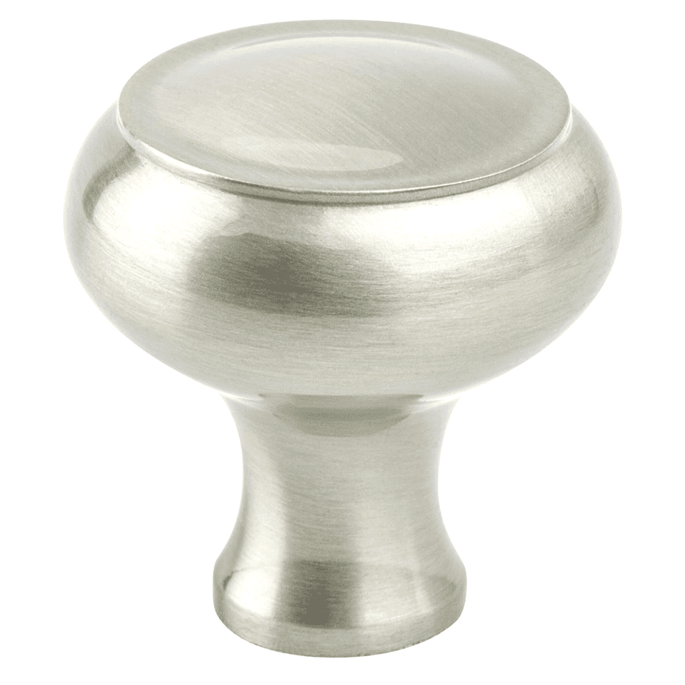 Brushed Nickel 42mm Knob - FortAc Round Design by Berenson Hardware