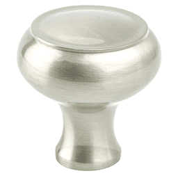 Brushed Nickel 42mm Knob - FortAc Round Design by Berenson Hardware