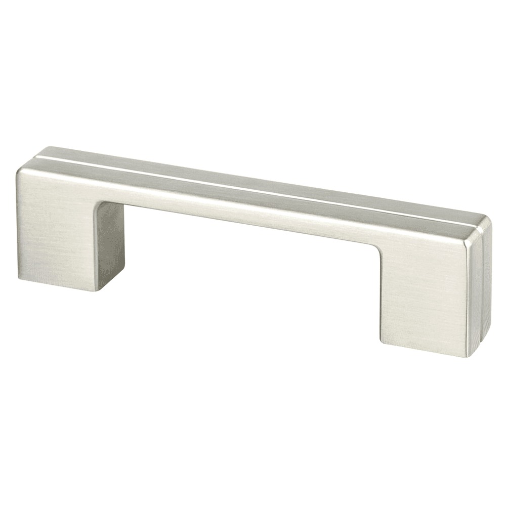 Berenson Hardware 3"/96mm Skyline Handle Pull in Polished Chrome - Close Up View