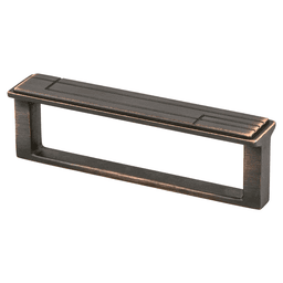 96mm Oak Park Handle Pull, Venetian Bronze cabinet hardware with intricate geometric etching