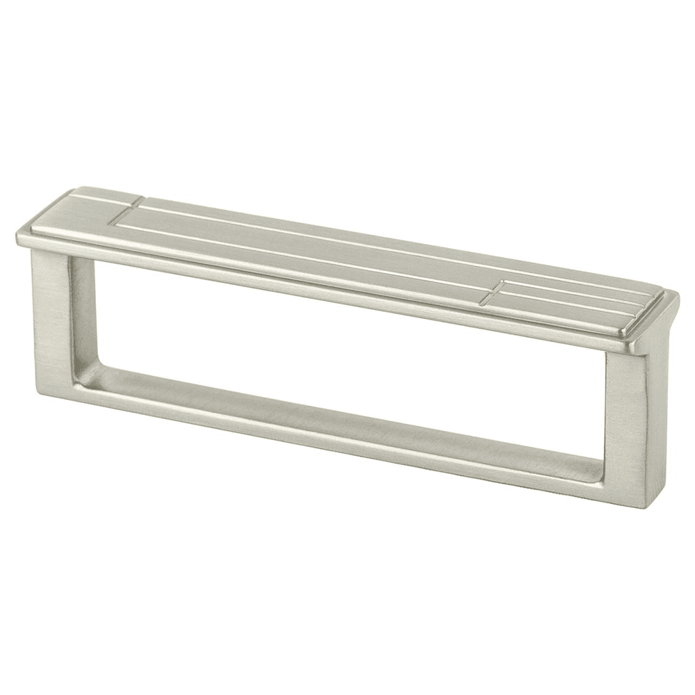 Berenson Hardware Oak Park 96mm Handle Pull in Brushed Nickel with Geometric Etching