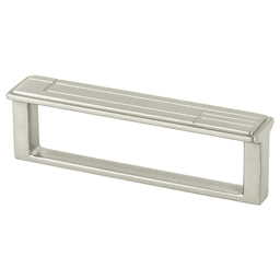 Berenson Hardware Oak Park 96mm Handle Pull in Brushed Nickel with Geometric Etching