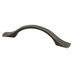 Berenson Hardware 96mm Echo Handle Pull in Verona Bronze on Wood Cabinet