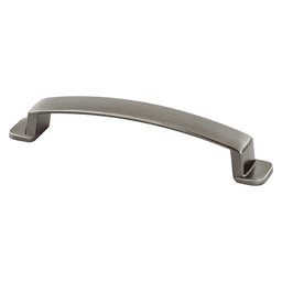 128mm Oasis Handle Pull in Brushed Tin by Berenson Hardware - Front View