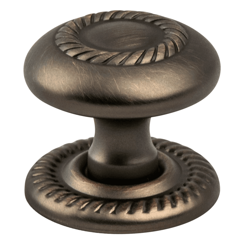 1-1/4" Verona Bronze Roped Knob with Backplate from Advantage Plus Four Collection by Berenson Hardware