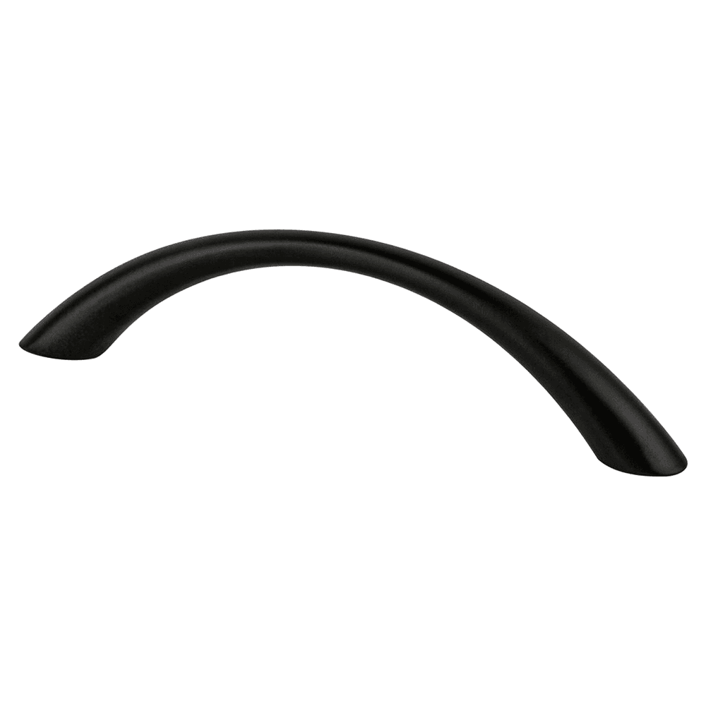 Berenson Hardware 96mm Advantage Plus-7 Arch Pull, Black on White Background