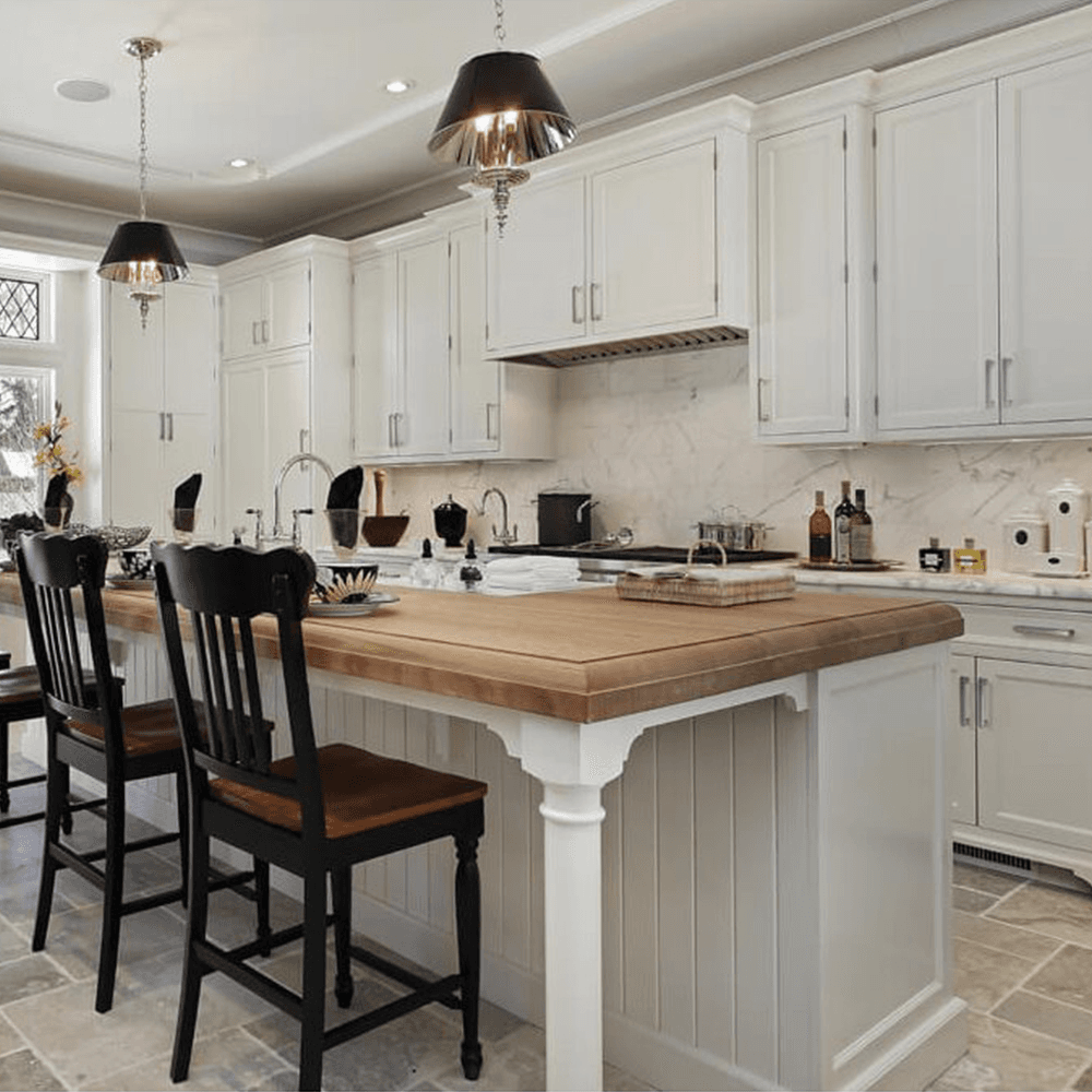 Traditional Rectangular Cabinet Pull with Angled Corners and Octagonal Stems