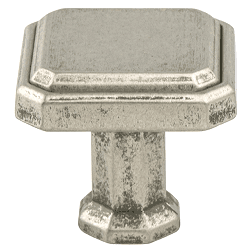 1-3/16" Square Knob, Weathered Nickel Finish, by Berenson Hardware