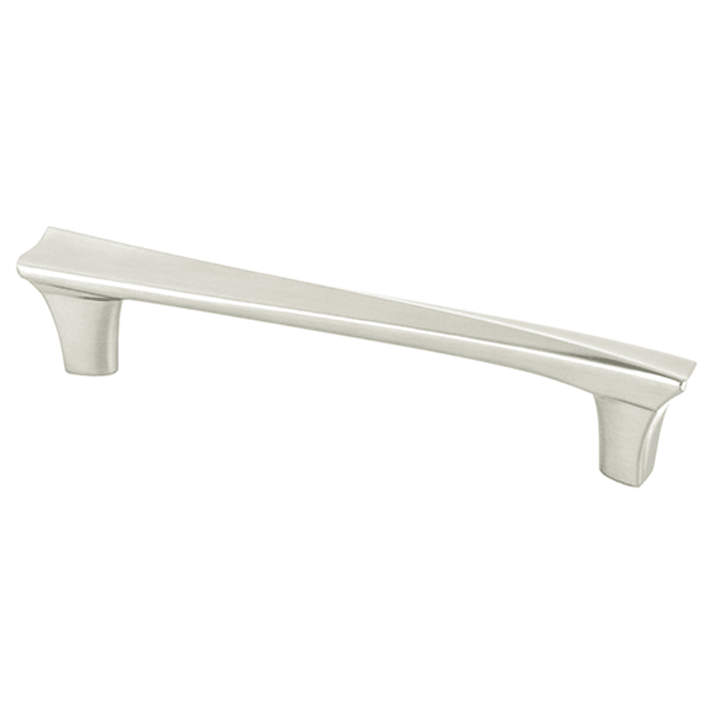 128mm Fluidic Bar Pull, Brushed Nickel on White Background - Berenson Hardware