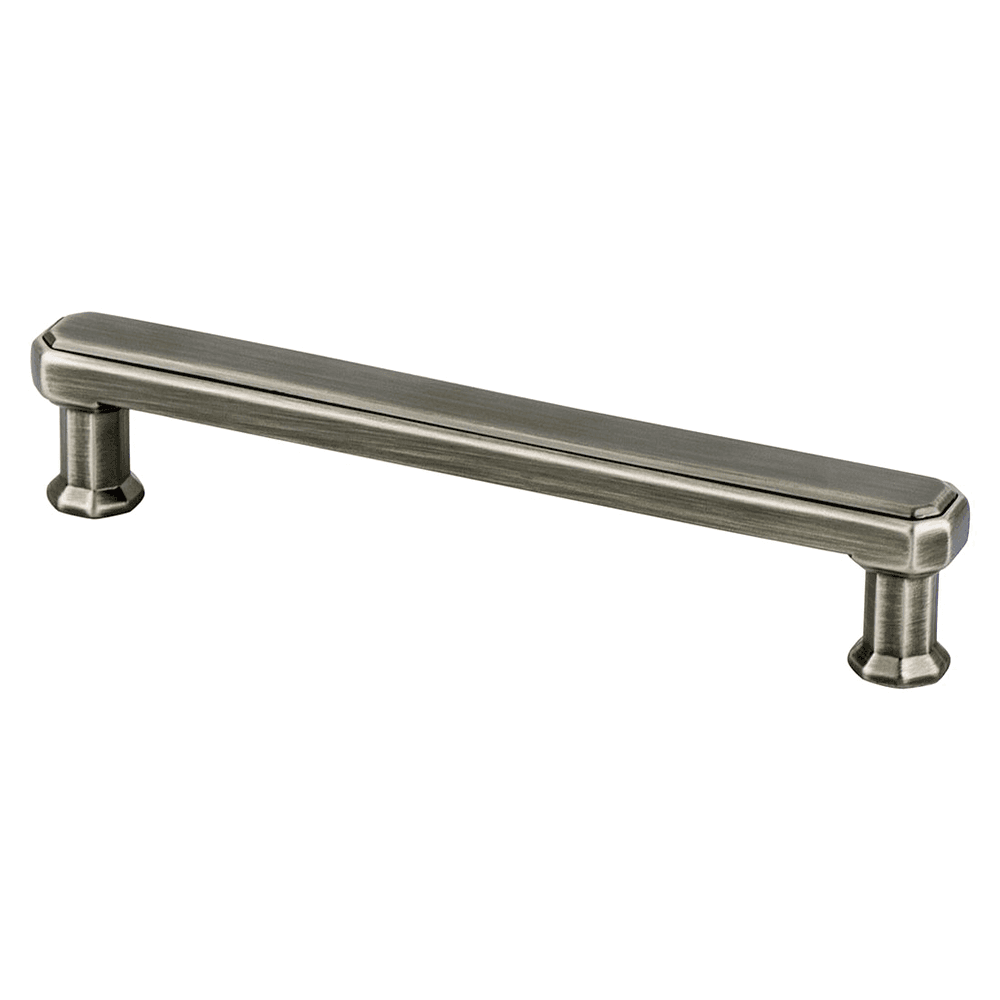128mm Harmony Bar Pull in Vintage Nickel with Gemstone-Inspired Shape Design