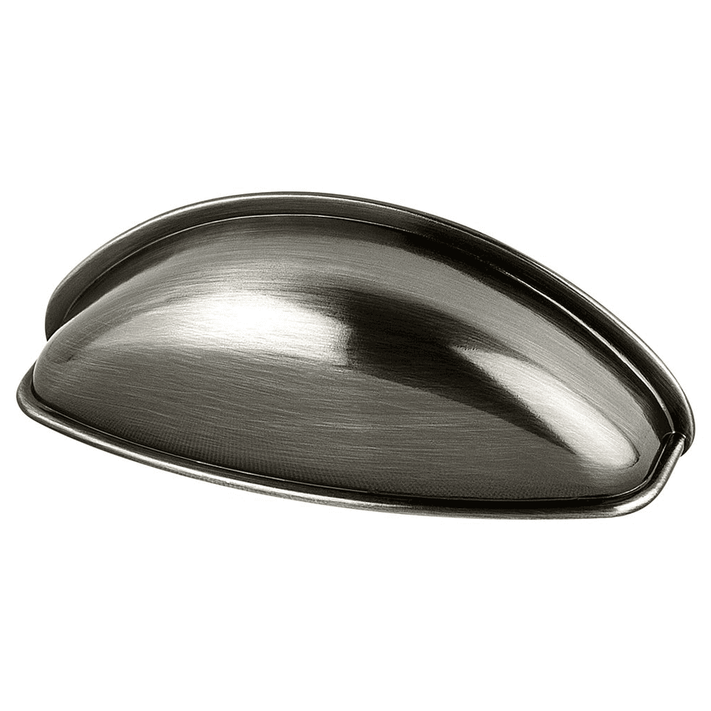 64mm Brushed Black Nickel Cup Pull with a classic European design from Berenson Hardware.