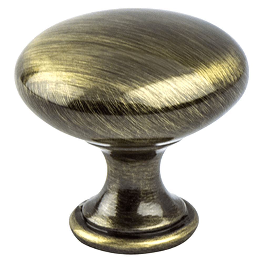 Brushed Antique Brass Euro Moderno Round Knob by Berenson Hardware