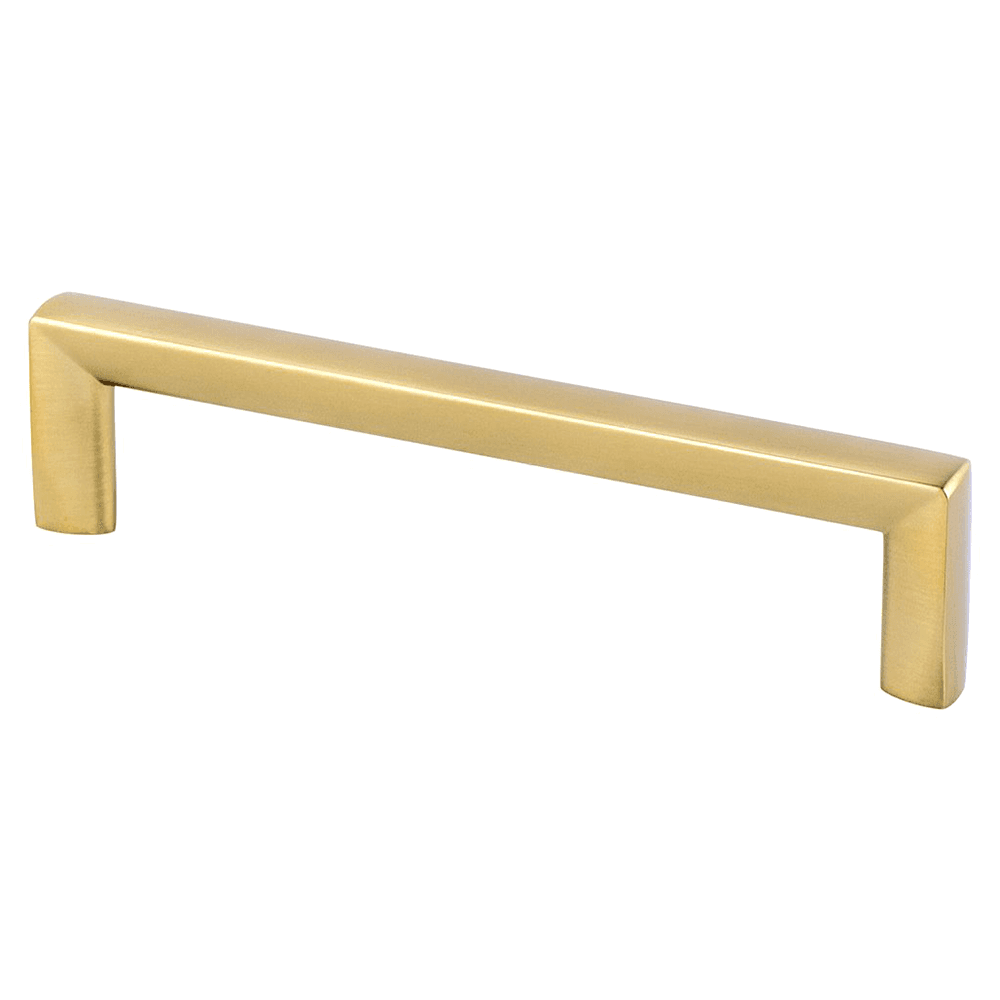 128mm Modern Brushed Gold Metro Bar Pull by Berenson Hardware in a sleek and stylish design.